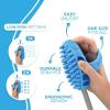 image:imageAquapaw 5in1 Horse amp Dog Bath Brush amp Curry Comb  XL Blue Silicone  Includes 3ft Shower Hose Attachment amp Adapter  Adjustable Spray Scrub Massager  Great for Horses amp Big DogsLarge