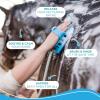 image:imageAquapaw 5in1 Horse amp Dog Bath Brush amp Curry Comb  XL Blue Silicone  Includes 3ft Shower Hose Attachment amp Adapter  Adjustable Spray Scrub Massager  Great for Horses amp Big DogsXLarge