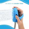 image:imageAquapaw 5in1 Horse amp Dog Bath Brush amp Curry Comb  XL Blue Silicone  Includes 3ft Shower Hose Attachment amp Adapter  Adjustable Spray Scrub Massager  Great for Horses amp Big DogsLarge