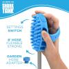 image:imageAquapaw 5in1 Horse amp Dog Bath Brush amp Curry Comb  XL Blue Silicone  Includes 3ft Shower Hose Attachment amp Adapter  Adjustable Spray Scrub Massager  Great for Horses amp Big DogsLarge