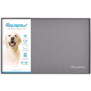 image:imageAquapaw 1Pack NonSlip Pet Feeding Mat  Medium  19 x 12  Waterproof Eating Surface Dishwasher Safe amp Easy to Clean  Raised Edges to Contain Spills  Pet Food amp Water Mat  GreyGrey