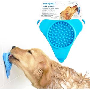 image:imageAquapaw Dog Bath Lick Mat  2Pack XL Blue  Slow Feeder Mat amp Dog Treat Container with Suction Cup  Shower Peanut Butter Holder amp Bathing Distraction Aid1 PackRegular